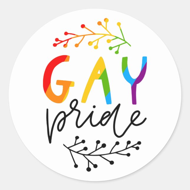 Gay Pride Classic Round Sticker (Front)