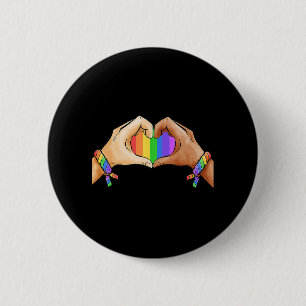 Gay Pride Clothing LGBT Rainbow Flag Heart Unity 2 Inch Round Button