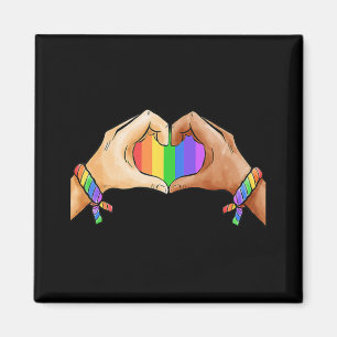 Gay Pride Clothing LGBT Rainbow Flag Heart Unity Magnet