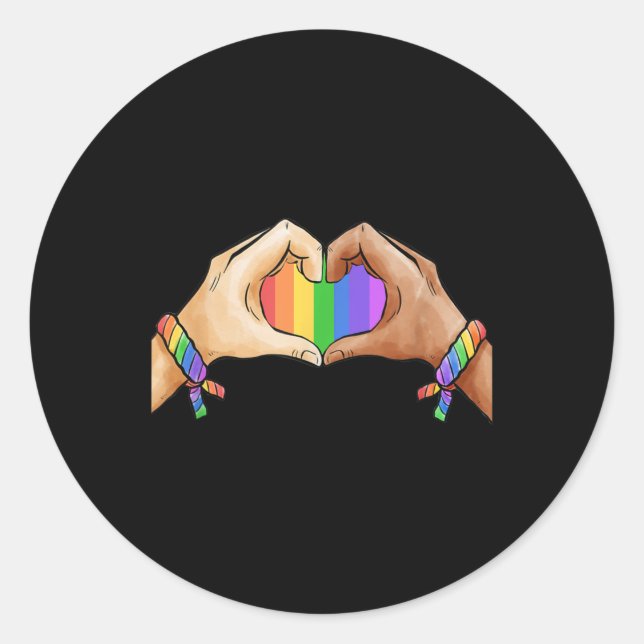 Gay Pride Clothing LGBT Rainbow Flag Pride Month Classic Round Sticker (Front)