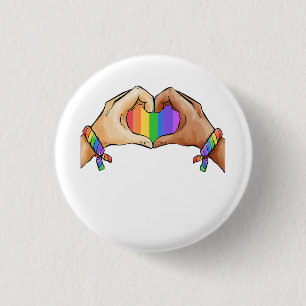 Gay Pride Clothing Lgbt Rainbow Flag T Heart 1 Inch Round Button