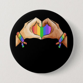 Gay Pride Clothing Lgbt Rainbow Flag T Heart 3 Inch Round Button