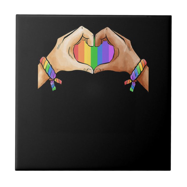 Gay Pride Clothing LGBT Rainbow Flag T shirt Tee H Tile (Front)