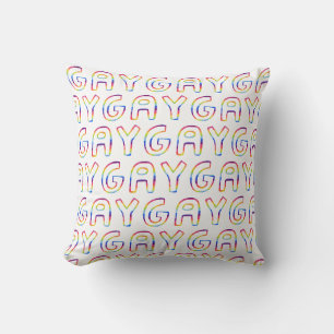 GAY PRIDE Colourful Rainbow Pattern Throw Pillow