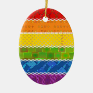Gay Pride Colours Ceramic Ornament