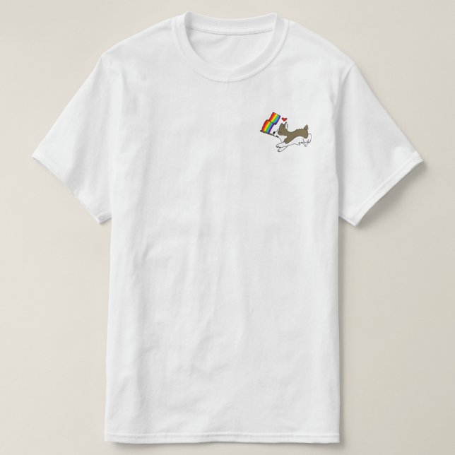 Gay Pride Corgi Tee (Design Front)