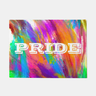 Gay Pride Crayon Scribble Rainbow Doormat
