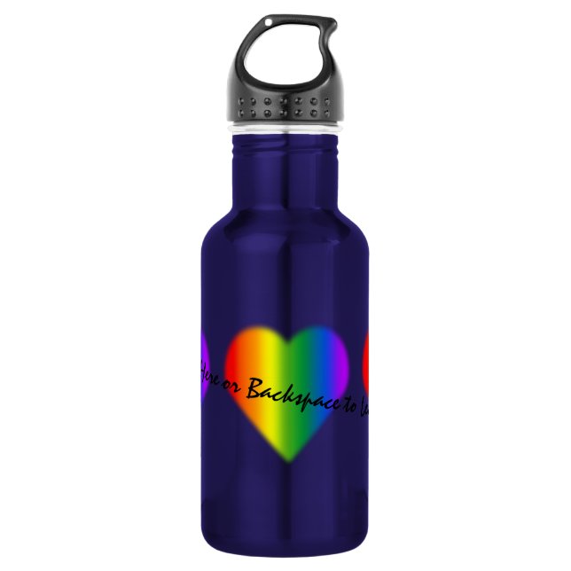 Gay Pride Custom Rainbow Love Bottle (Front)