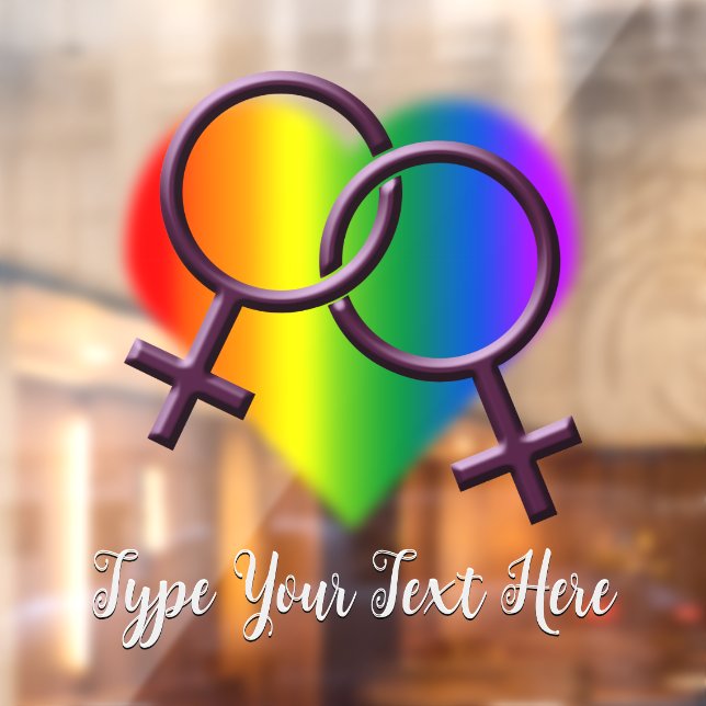 Gay Pride Decal Personalized Rainbow Window Cling (Sheet 2)