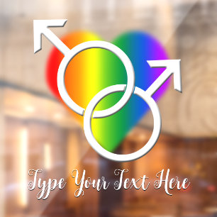 Gay Pride Decal Personalized Rainbow Window Cling
