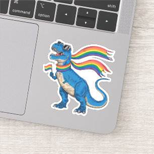 Gay Pride Dino Trex Rainbow Flag Lgbt Ally 