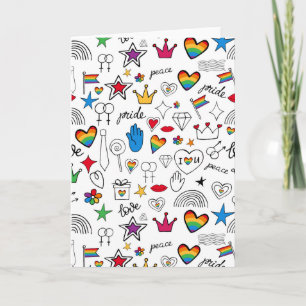 Gay Pride Doodle Pattern Card