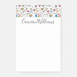 Gay Pride Doodle Pattern Post-it Notes