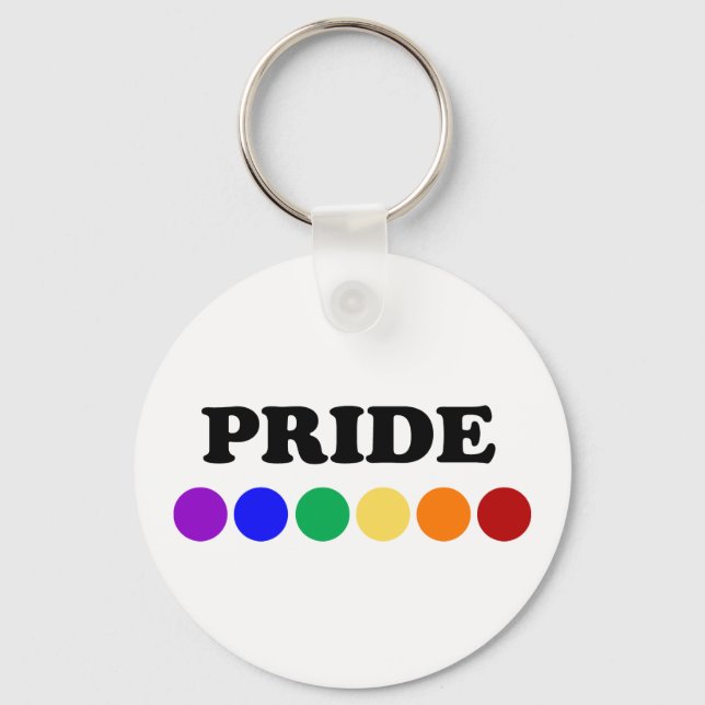 Gay Pride Dots LGBT Rainbow Keychain (Front)