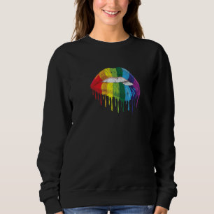 Gay Pride Equality Of Rainbow Drip Lip Biting Of L Sweatshirt