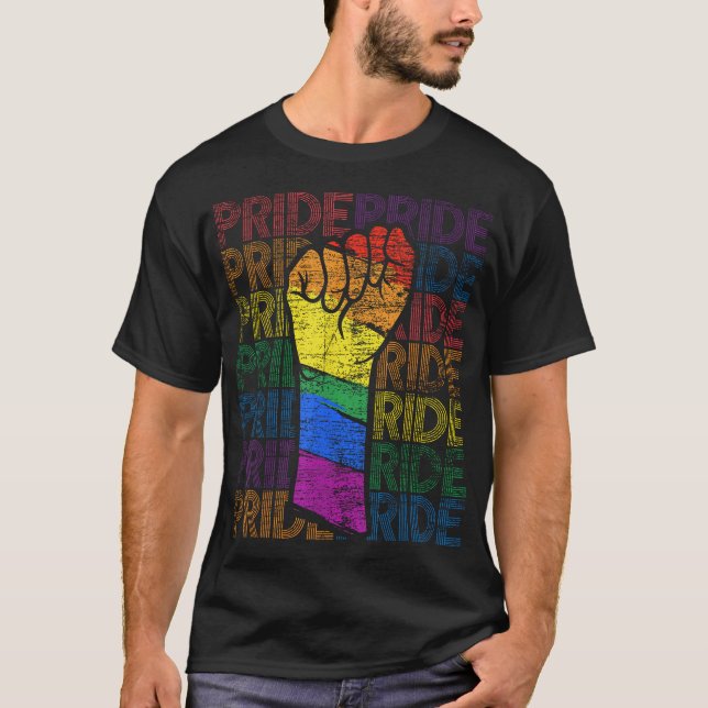 Gay Pride Fist Lgbt T-Shirt (Front)