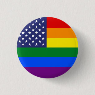 "GAY PRIDE FLAG" 1 INCH ROUND BUTTON