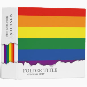 Gay pride Flag Binder