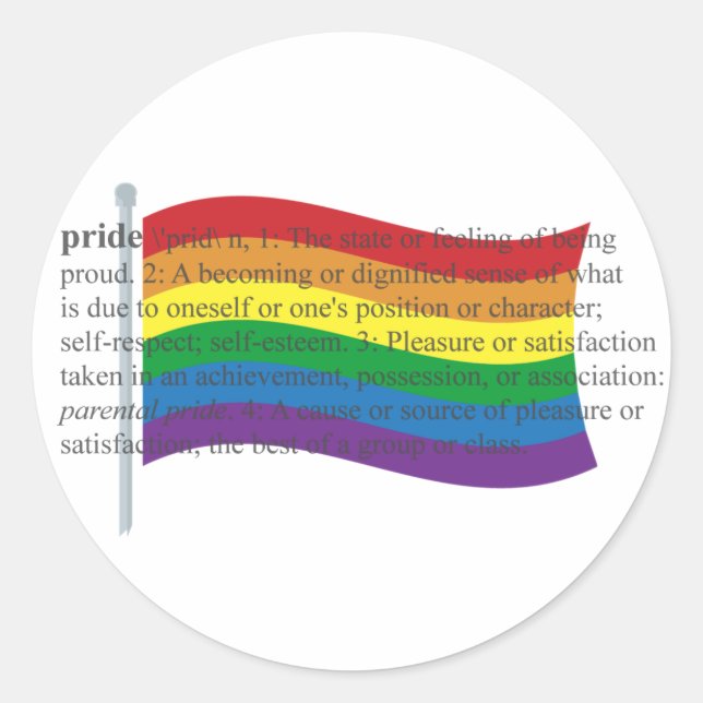 Gay Pride Flag Classic Round Sticker (Front)