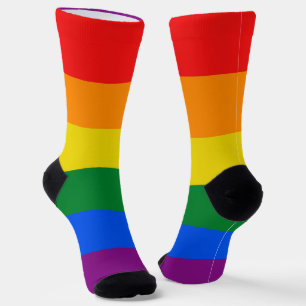 Gay Pride flag colors stripes window cling Socks