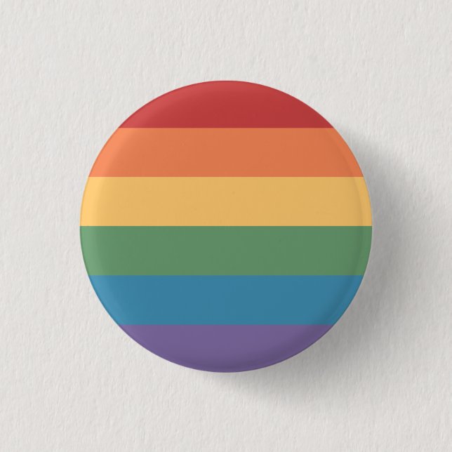 Gay Pride Flag Heathered 1 Inch Round Button (Front)