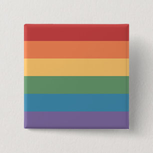 Gay Pride Flag Heathered 2 Inch Square Button