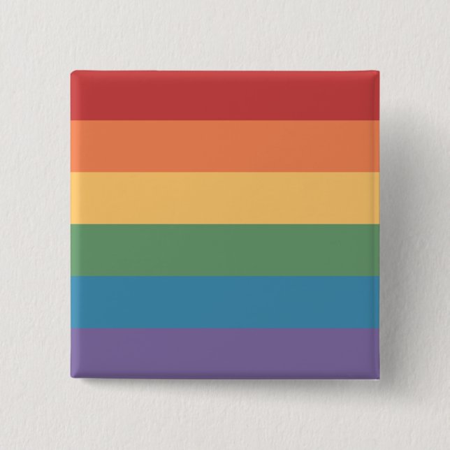 Gay Pride Flag Heathered 2 Inch Square Button (Front)