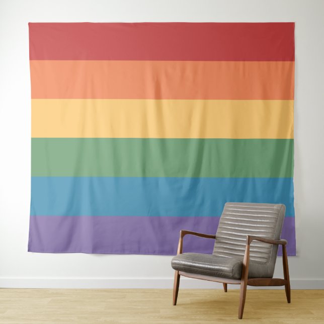 Gay Pride Flag Heathered Extra Large LGBT Tapestry (In Situ (Horizontal))