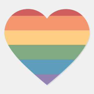 Gay Pride Flag Heathered Heart Heart Sticker