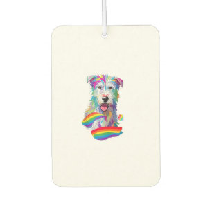 Gay Pride Flag Irish Wolfhound Dog Lover Rainbow P Air Freshener