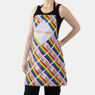 Gay Pride Flag LGBTQ Tiled All Over Print Apron