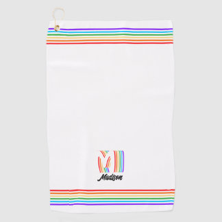 Gay Pride Flag Monogram Golf Towel