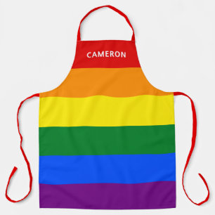 Gay Pride Flag Monogrammed Apron