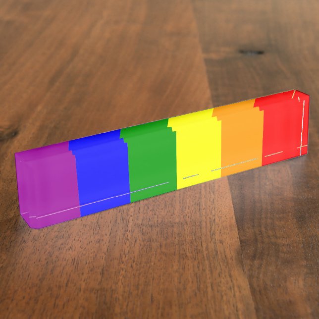 Gay Pride Flag Nameplate (Side)