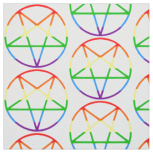 gay pride flag pentagram rainbow fabric