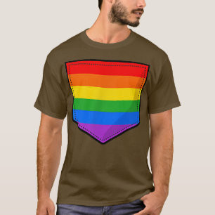 Gay Pride Flag Pocket T Shirt LGBTQ Novelty Rainb