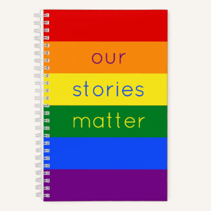Gay Pride Flag Slogan Cute Rainbow Stripes  Notebook