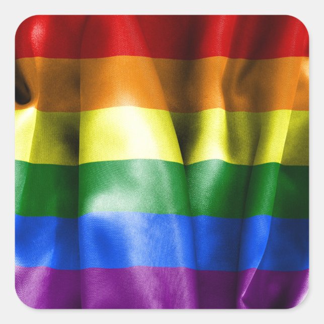 Gay Pride Flag Square Stickers (Front)