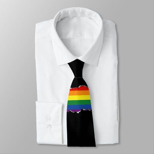 Gay Pride Flag Tie (Tied)