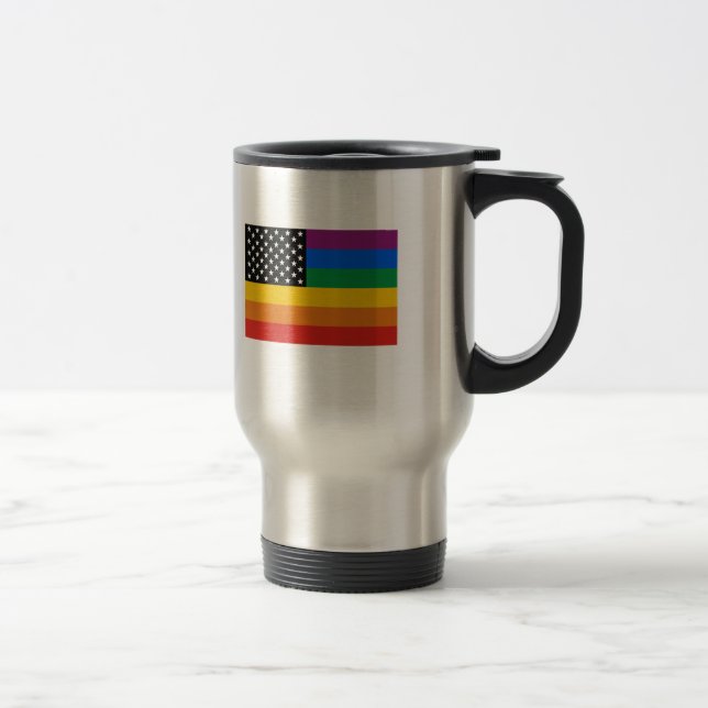 Gay Pride Flag Travel Mug (Right)