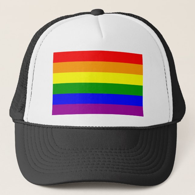 Gay Pride Flag Trucker Hat (Front)