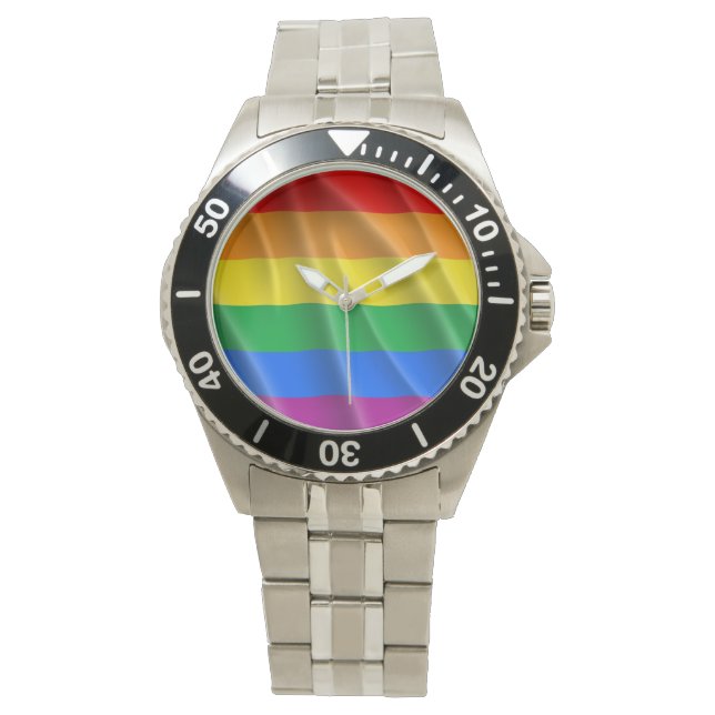 GAY PRIDE FLAG WAVY DESIGN - 2014 PRIDE WATCH (Front)