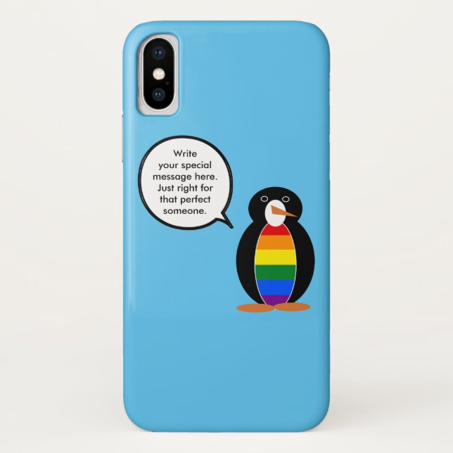 Gay Pride Flag Wildlife Penguin Personalized Gift Case-Mate iPhone Case (Back)