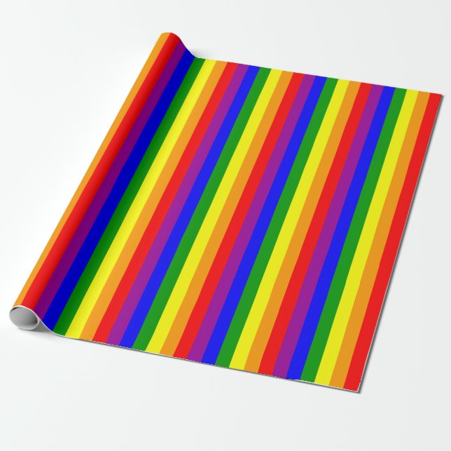 Gay Pride Flag Wrapping Paper (Unrolled)