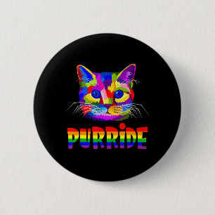 Gay Pride  for Women Men LGBT Daddy Cat Gift Purri 2 Inch Round Button