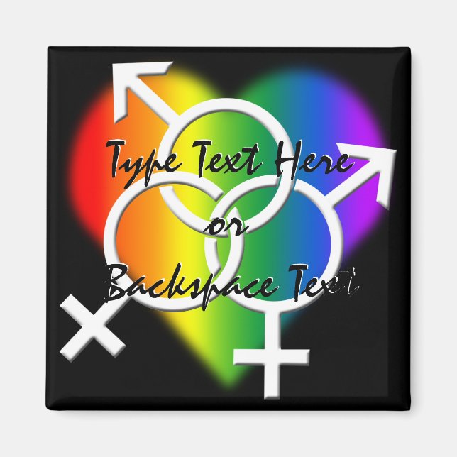 Gay Pride Fridge Magnet Custom Rainbow Love Magnet (Front)