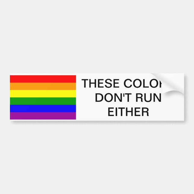 GAY PRIDE, GAY, PRIDE, BUMPER STICKER , PRIDE FLAG (Front)
