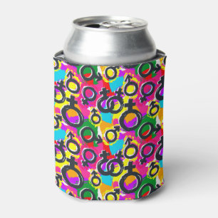 Gay Pride Gender Neon Pattern Can Cooler