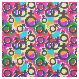 Gay Pride Gender Neon Pattern Fabric
