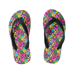 Gay Pride Gender Neon Pattern Kid's Flip Flops